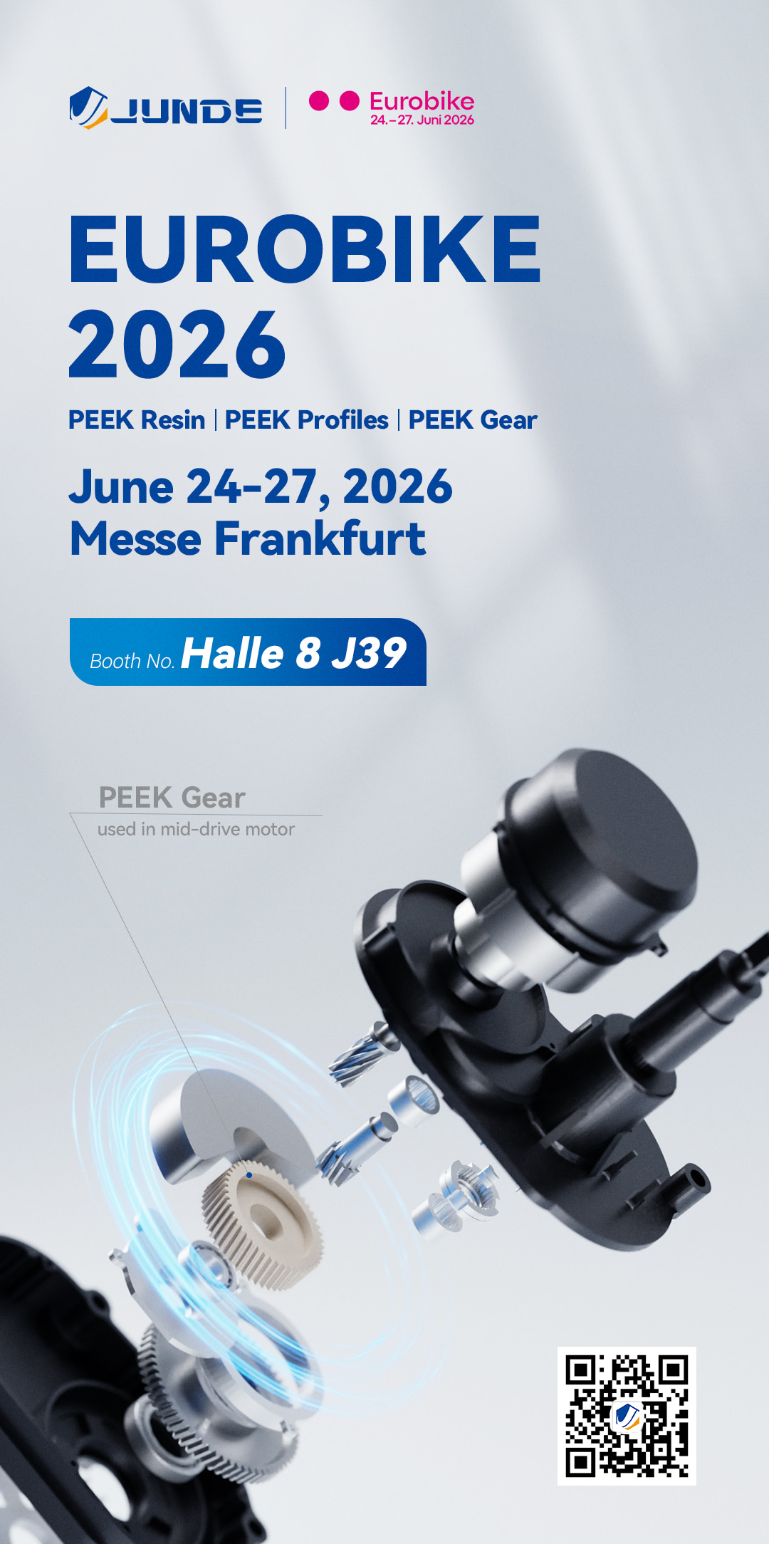 JUNDE at Eurobike 2026 | Explore Advanced PEEK Solutions for the Cycling Industry Image 1